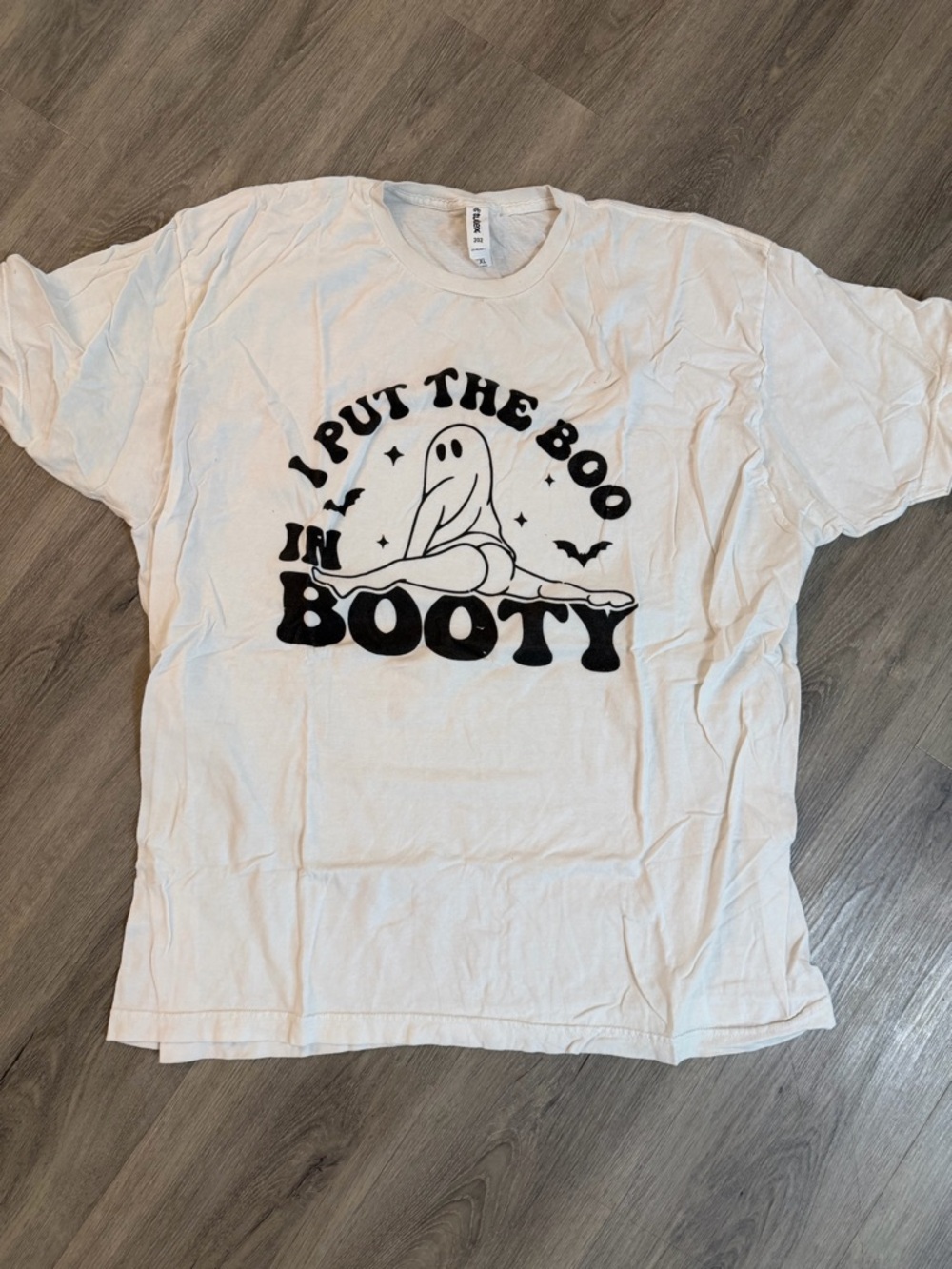White Graphic Short Sleeve Tee - 'I Put The Boo In Booty'